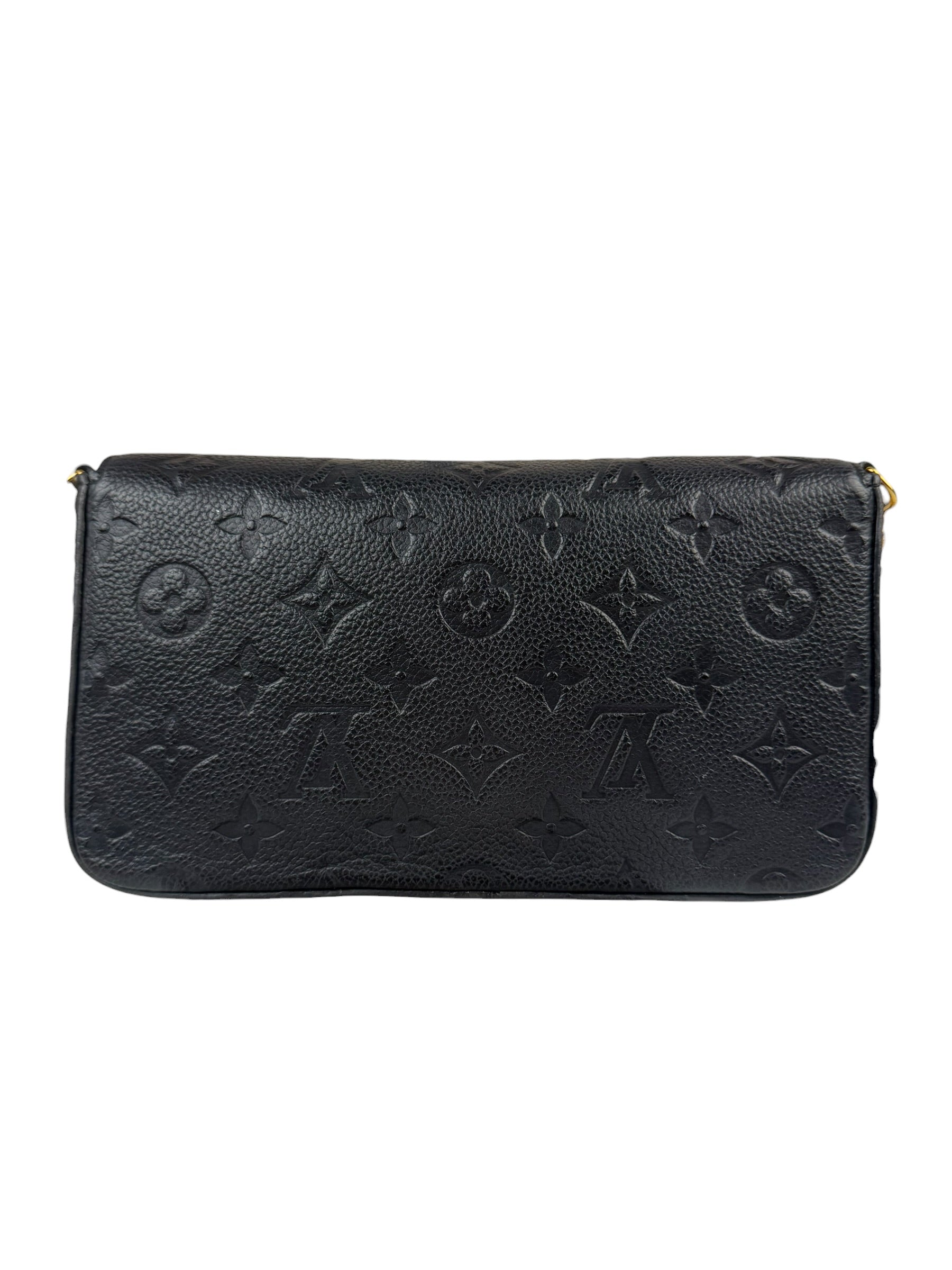 Louis Vuitton Black Leather Monogram Felicie Pochette