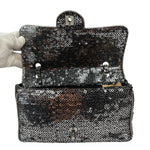 Chanel Silver Sequin East/West Flap Bag 2006