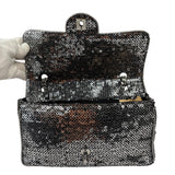 Chanel Silver Sequin East/West Flap Bag 2006