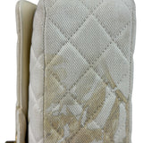 Chanel White Denim/Leather Trim Greek Collection Flower Double Flap Bag 2018