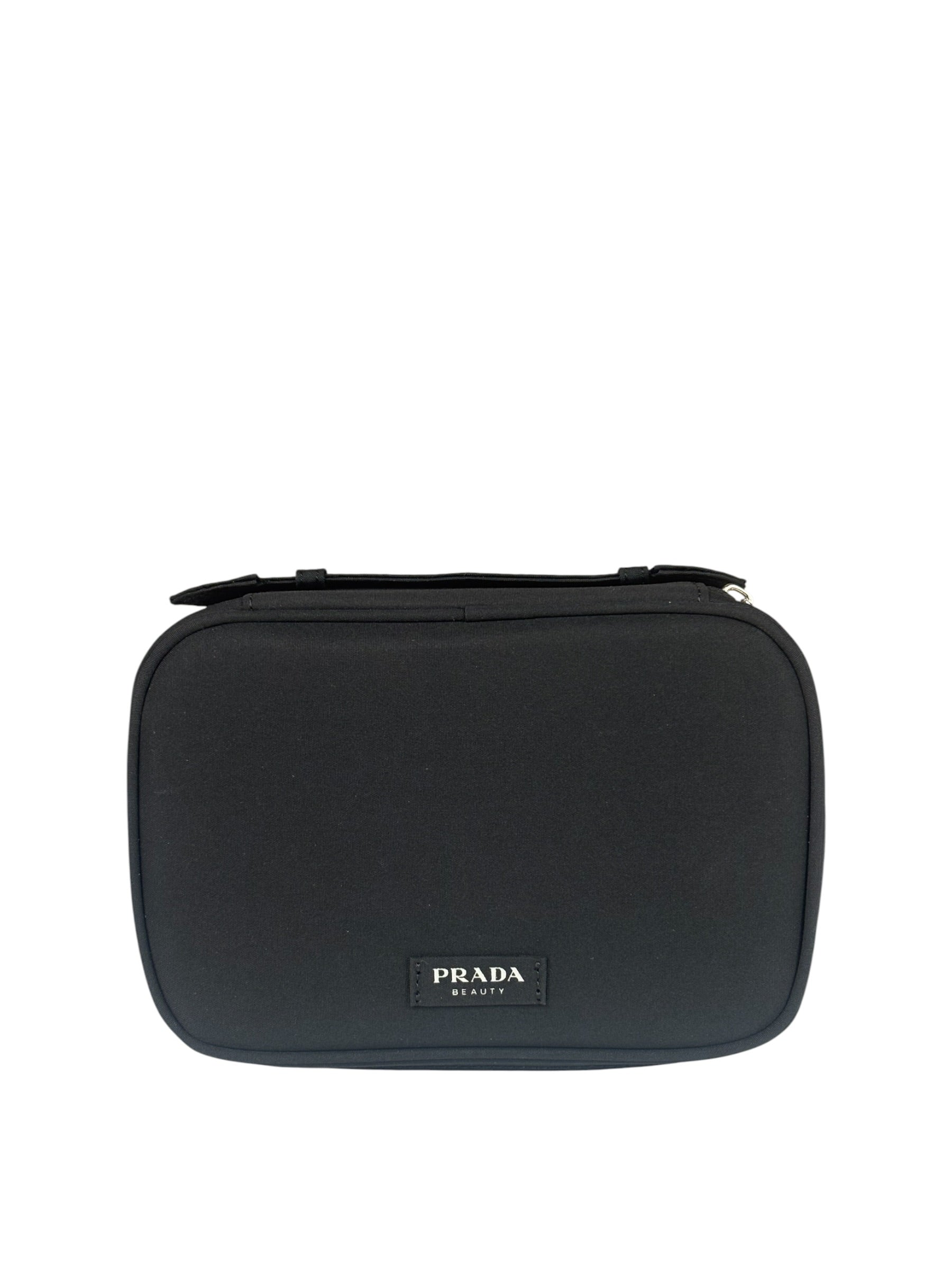 Prada Beauty Black Canvas Travel Cosmetic Pouch