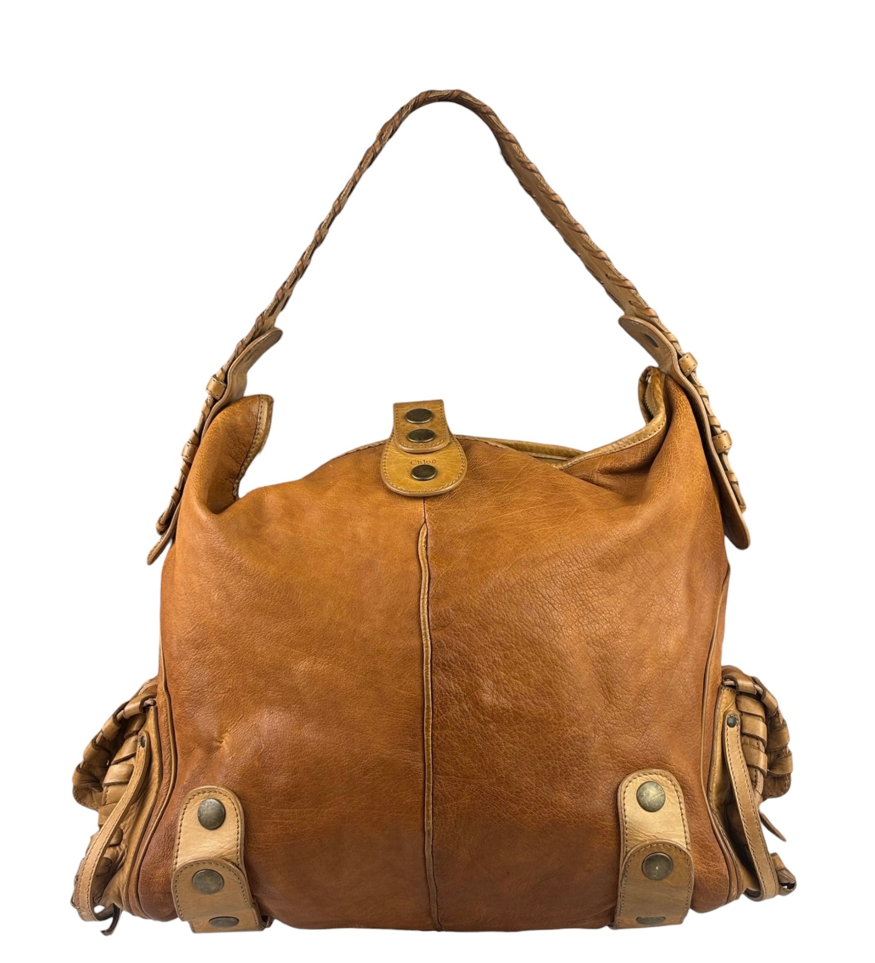 Chloe Tan Brown Leather Silverado Hobo Bag