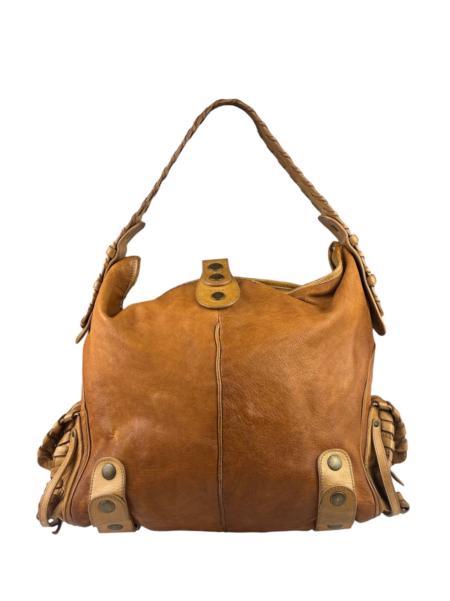 Chloe Tan Brown Leather Silverado Hobo Bag