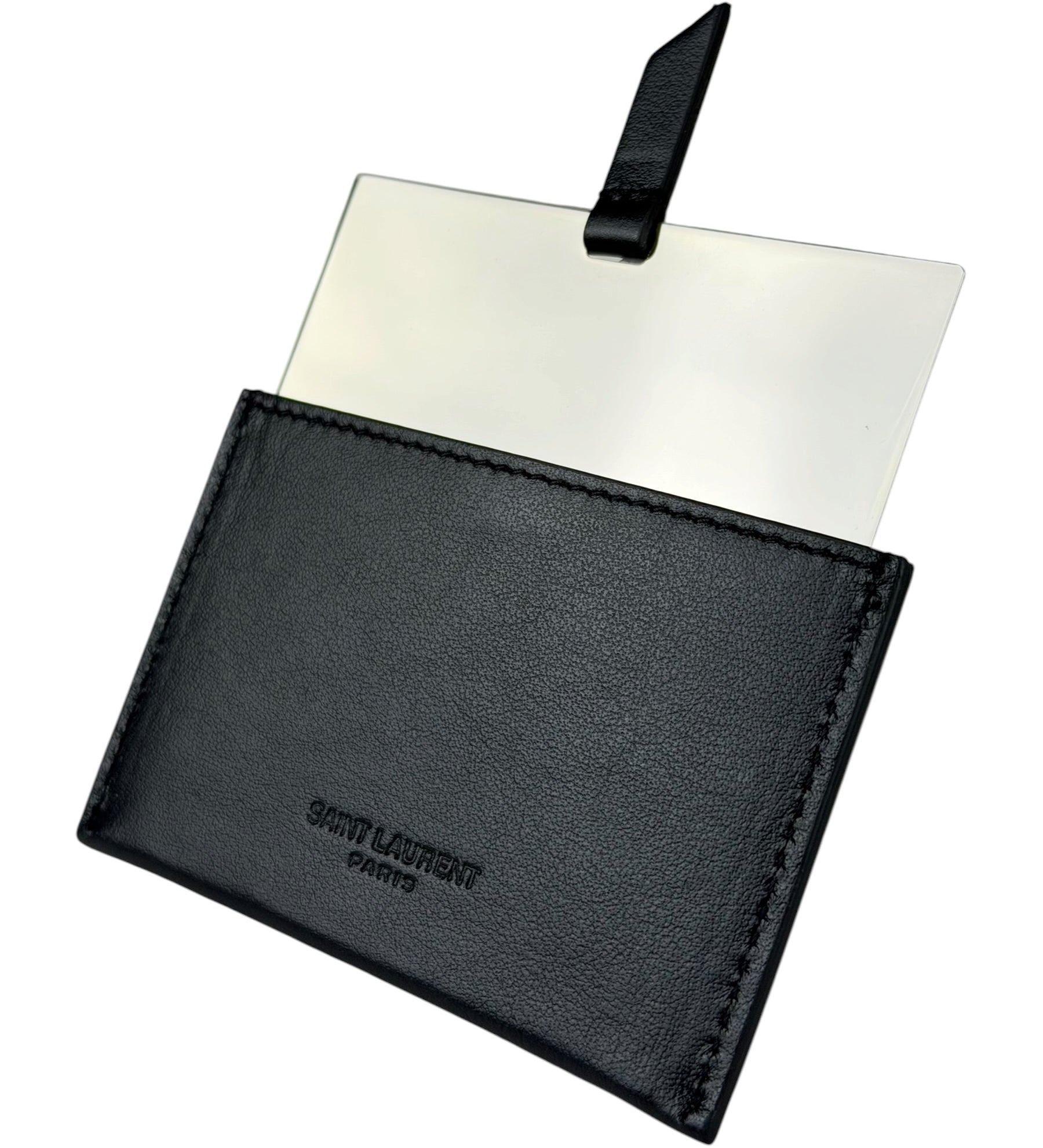 Yves Saint Laurent Black Leather Slip Mirror