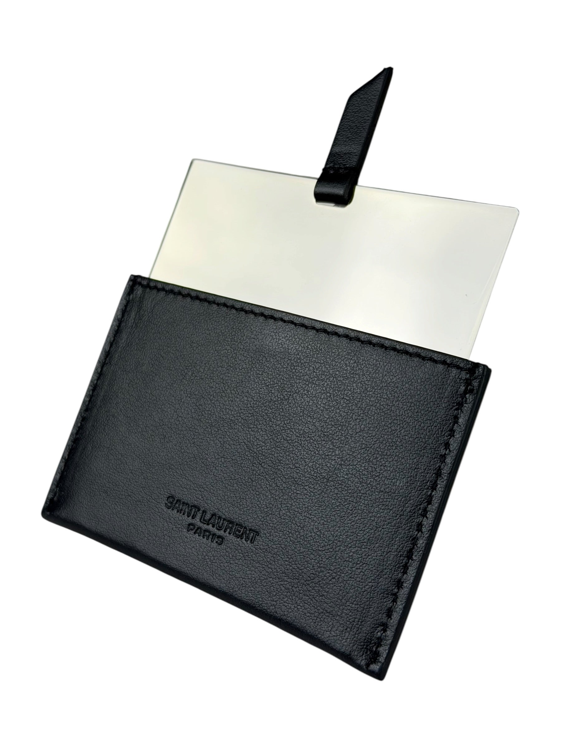 Yves Saint Laurent Black Leather Slip Mirror