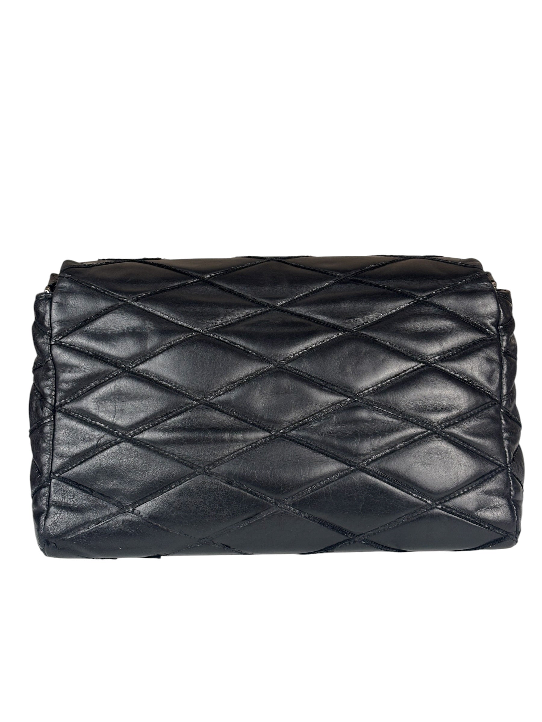 Louis Vuitton Black Quilted Lambskin Chain Flap Bag