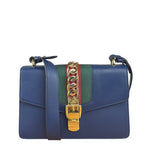 Gucci Navy Blue Sylvie Leather Crossbody Bag