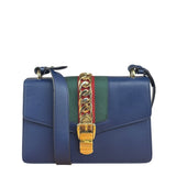 Gucci Navy Blue Sylvie Leather Crossbody Bag