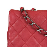 Chanel Red Quilted Caviar Leather Flap Bag 2008
