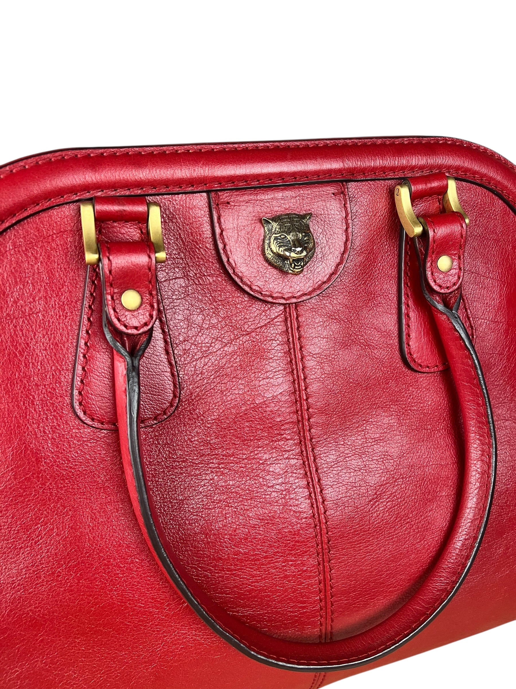 Gucci Re(Belle) Red Leather Top Handle Bag