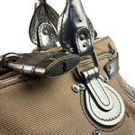 Chloe Beige/Silver Patent Leather Paddington Handbag