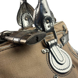 Chloe Beige/Silver Patent Leather Paddington Handbag