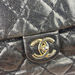 Chanel Black Caviar Quilted Coco Pleats Flap Two-Way Bag 2012