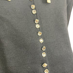 Christian Dior Black White Butterfly Collar Bow Tie Crystal Buttons Shirt