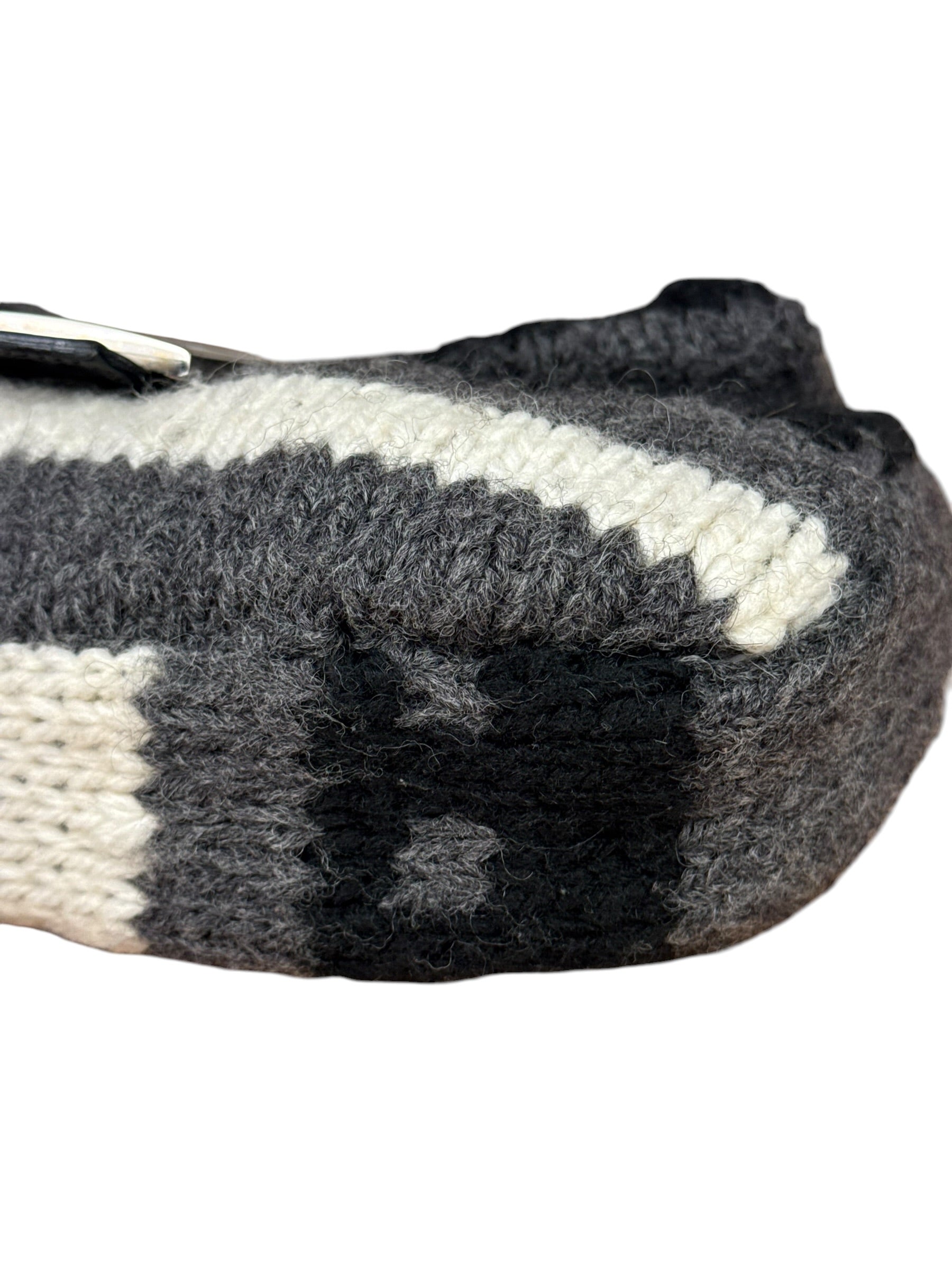 Fendi Vintage Grey/Black Knit Wool Baguette