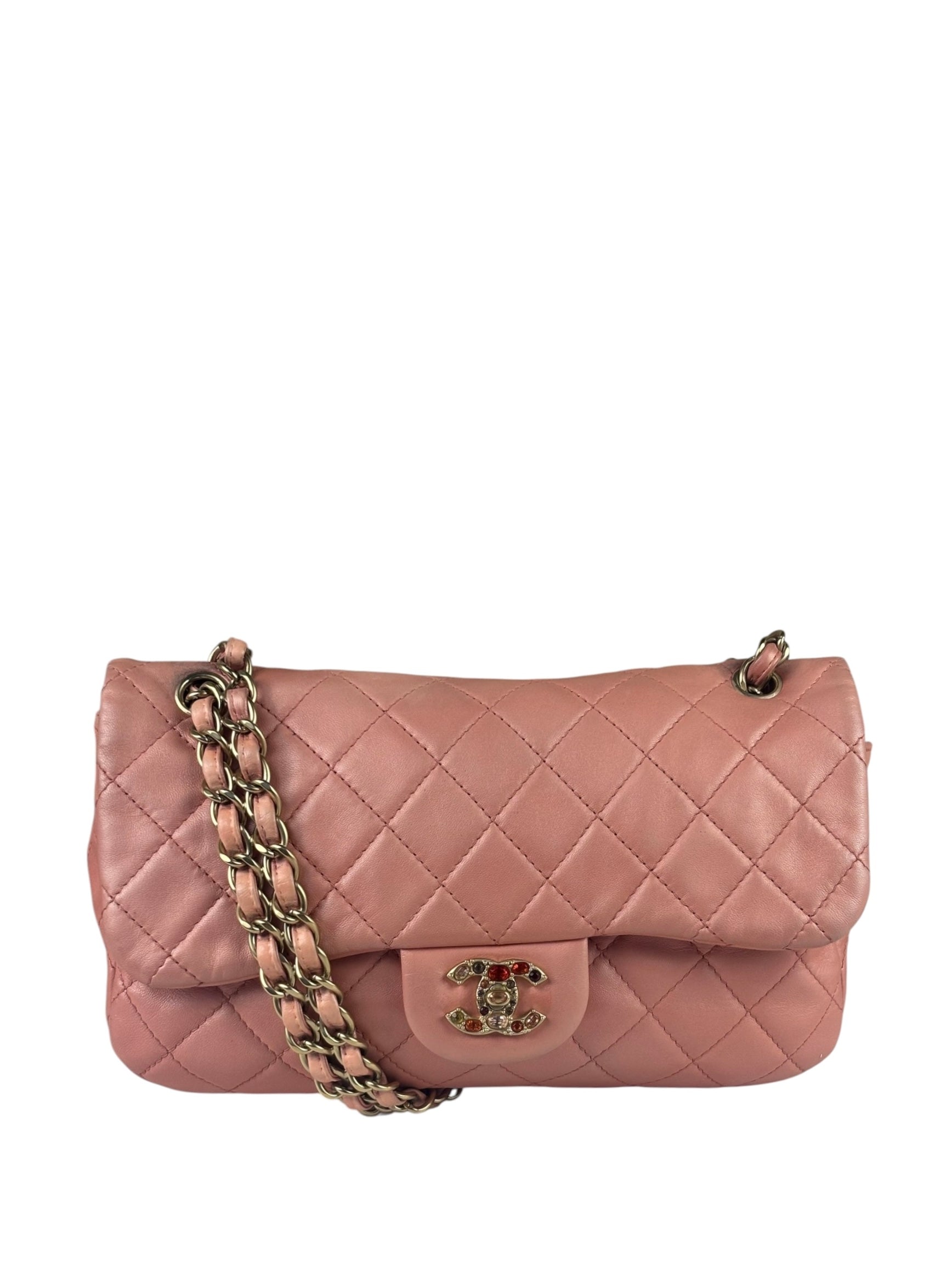 Chanel Pink Quilted Lambskin Timeless Chain Shoulder Bag 2010
