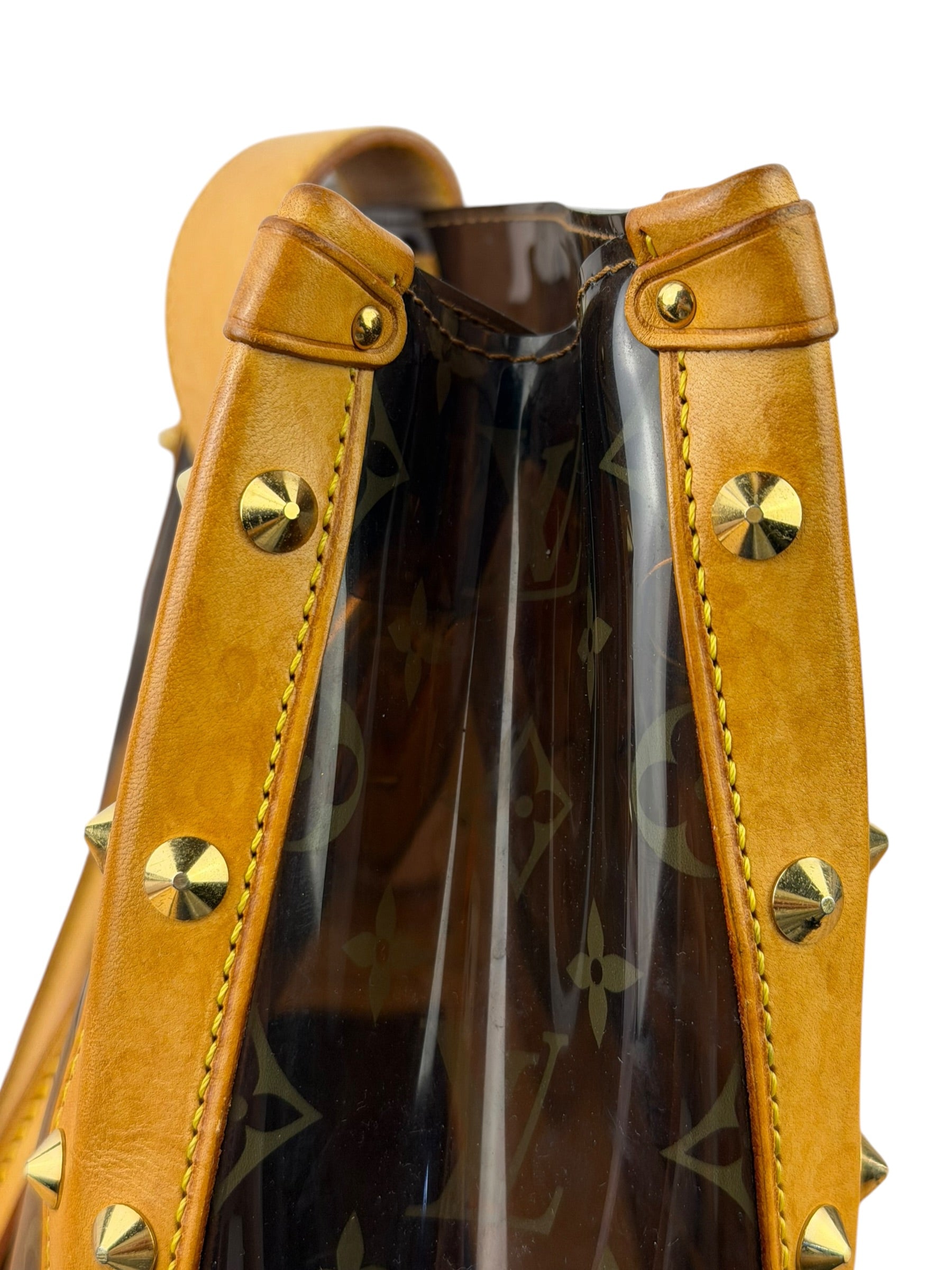 Louis Vuitton Vintage Brown Leather/PVC Monogram Ambre Tote