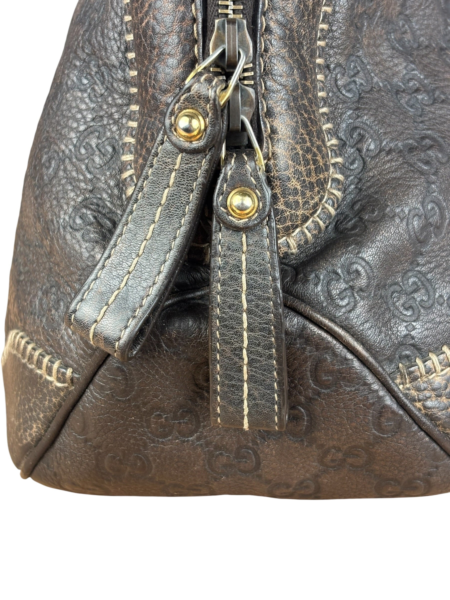 Gucci New Pelham Brown Leather Handbag
