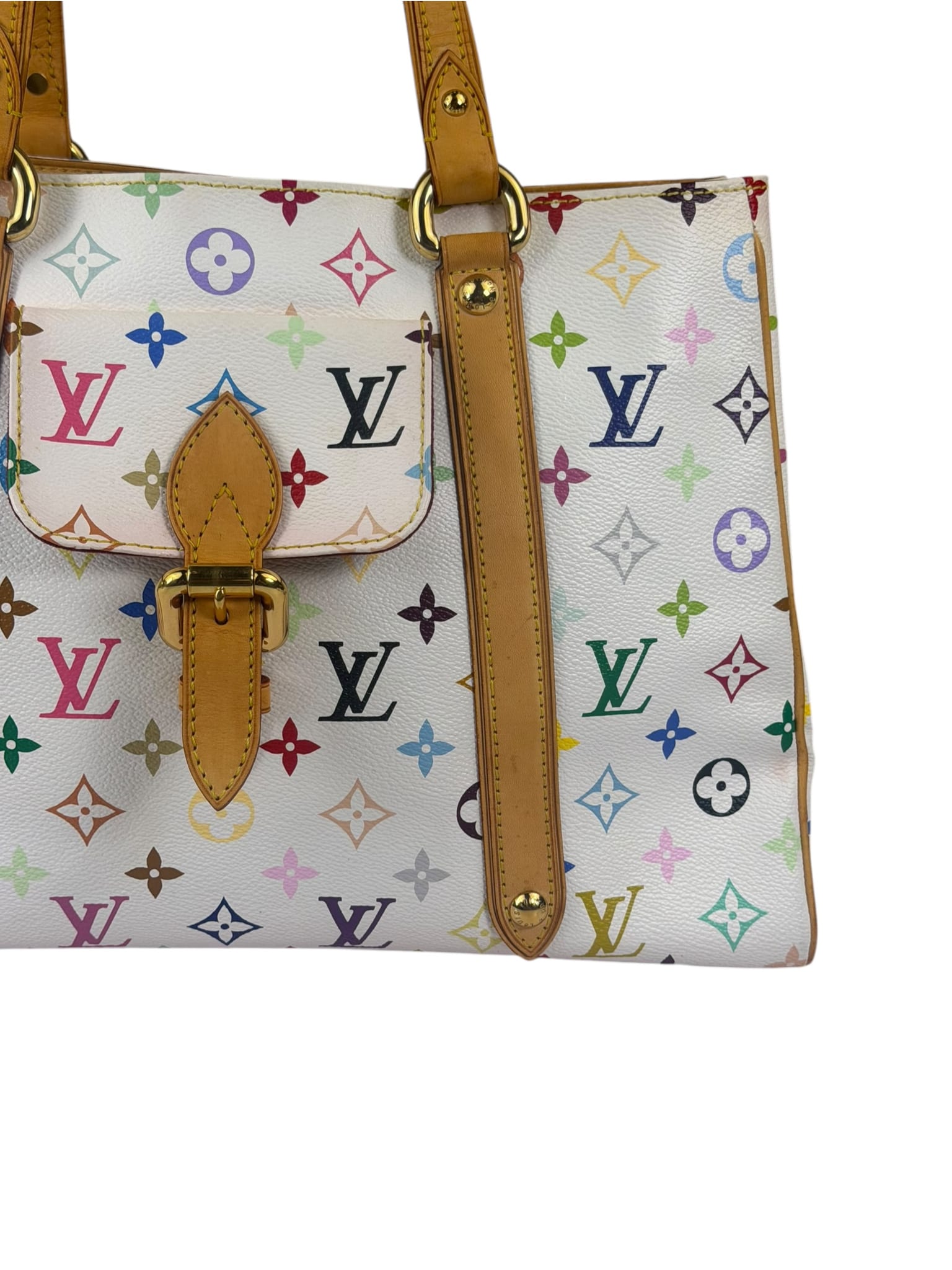 Louis Vuitton White Murakami Aurelia MM Tote Bag