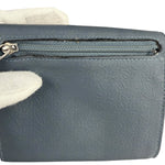 Loewe Muted Slate Blue Leather Monogram Debossed Anagram Wallet