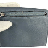 Loewe Muted Slate Blue Leather Monogram Debossed Anagram Wallet