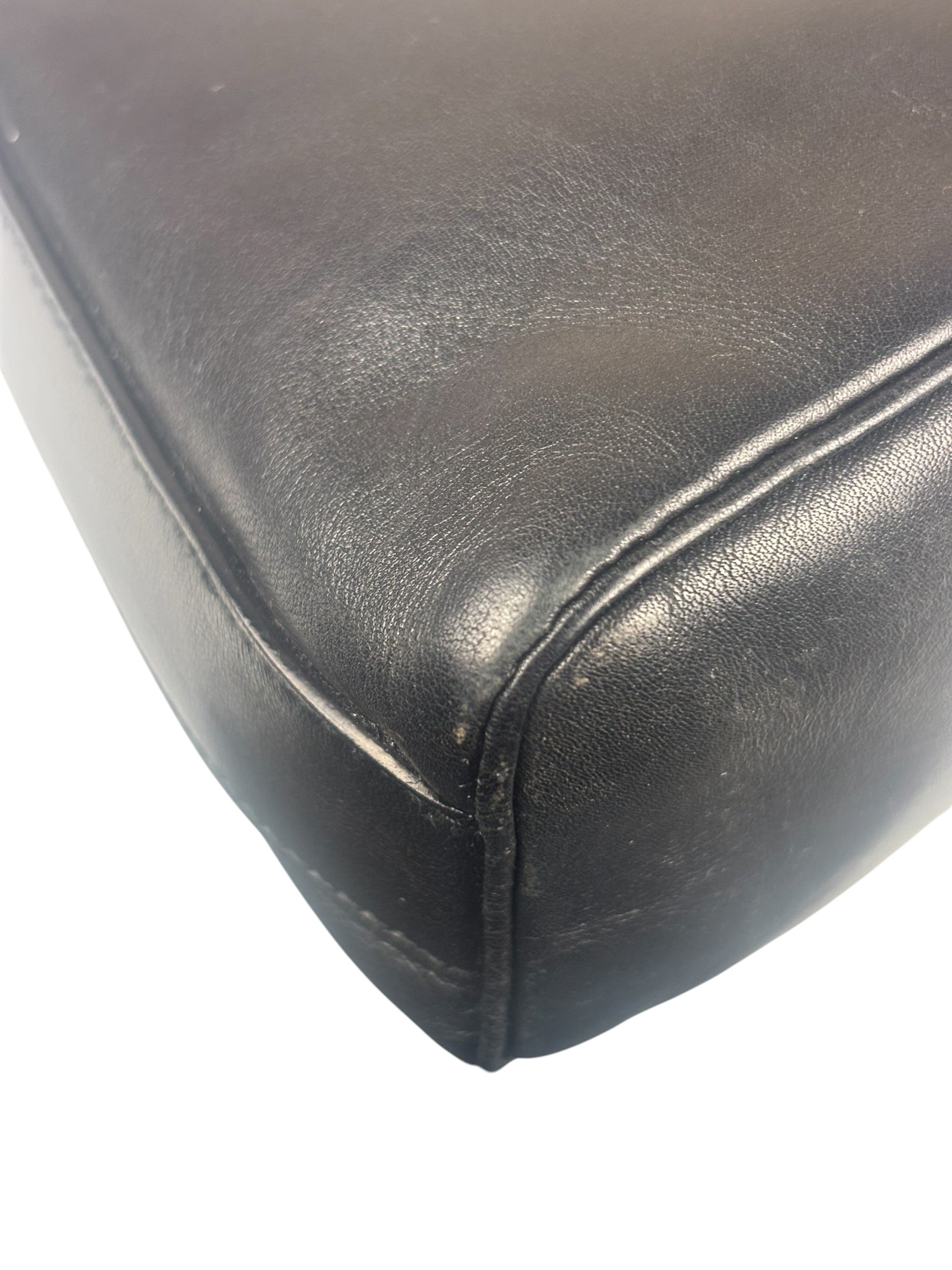 Ferragamo Vintage Black Leather Flap Shoulder Pochette