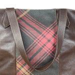 Vivienne Westwood Brown Leather Tartan Shoulder/Tote Bag