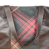 Vivienne Westwood Brown Leather Tartan Shoulder/Tote Bag