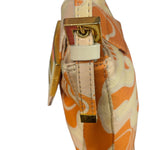 Fendi Orange Leather Trim/Satin Swirl Print Mini Baguette