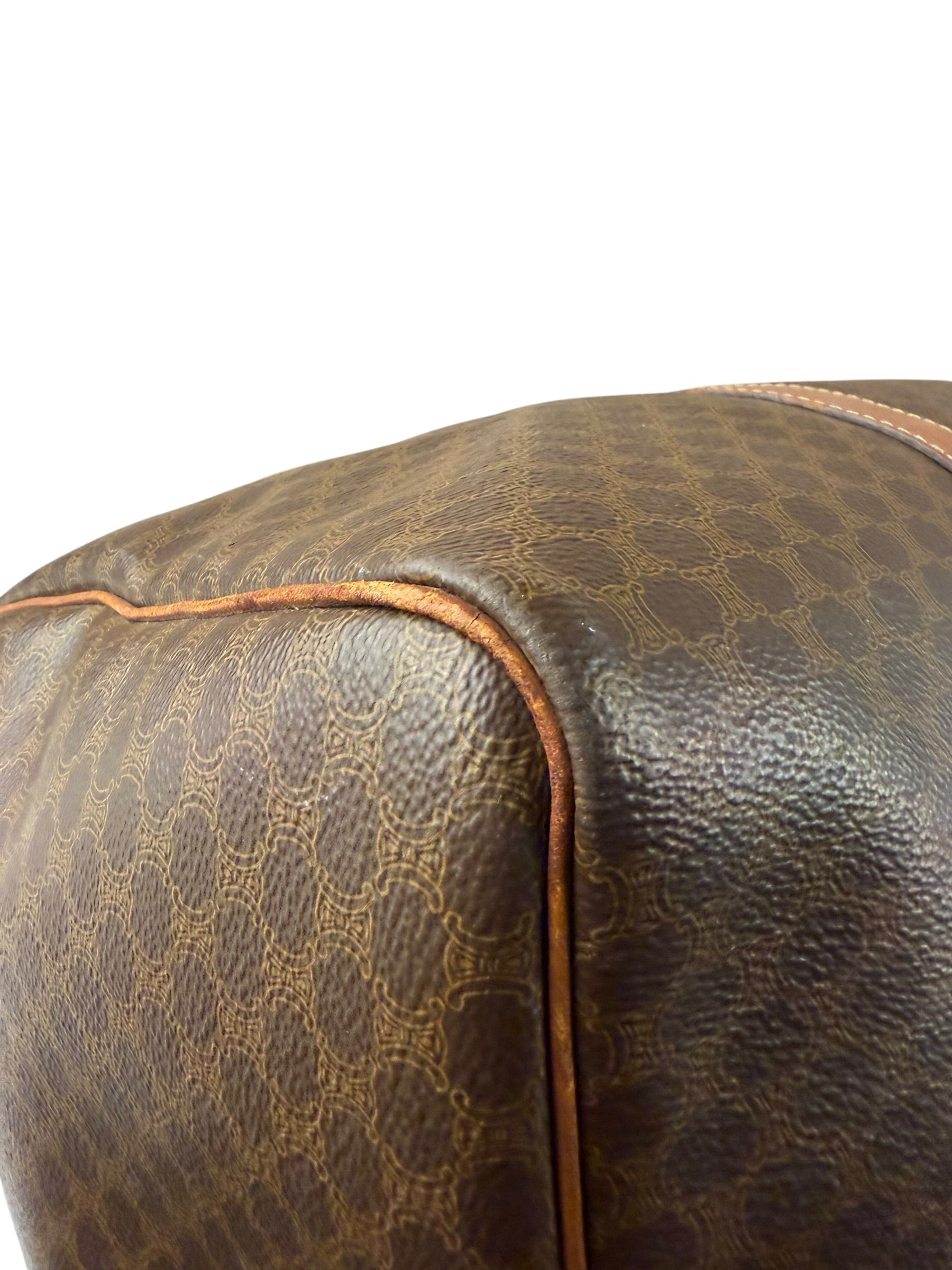 Celine Vintage Macadam Print Boston Bag