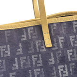 Fendi Purple Denim Roll Zucchino Tote
