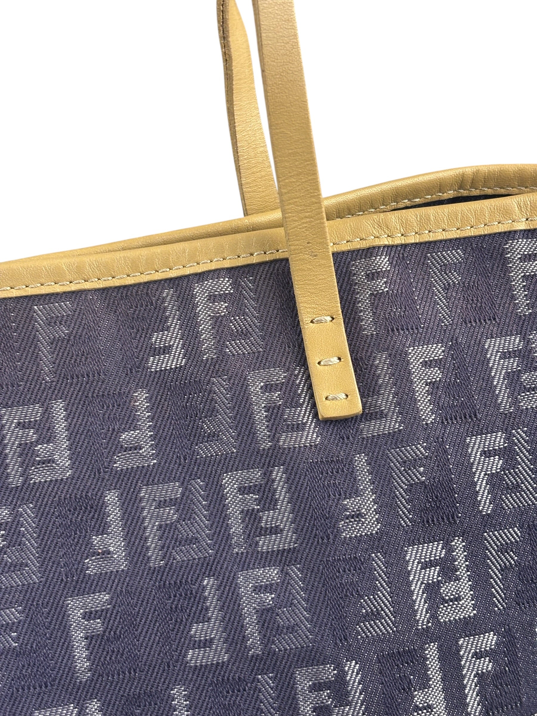 Fendi Purple Denim Roll Zucchino Tote