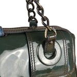 Fendi Vintage Green Patent Leather B Handbag