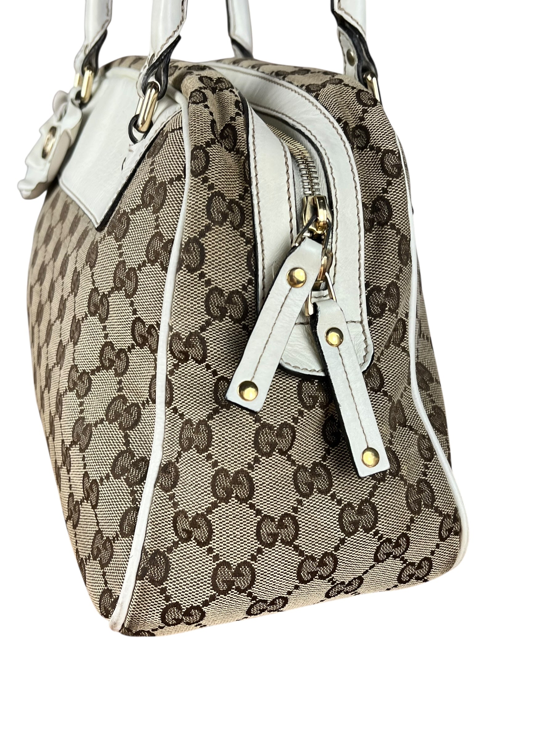 Gucci GG Canvas Trophy Boston Bag