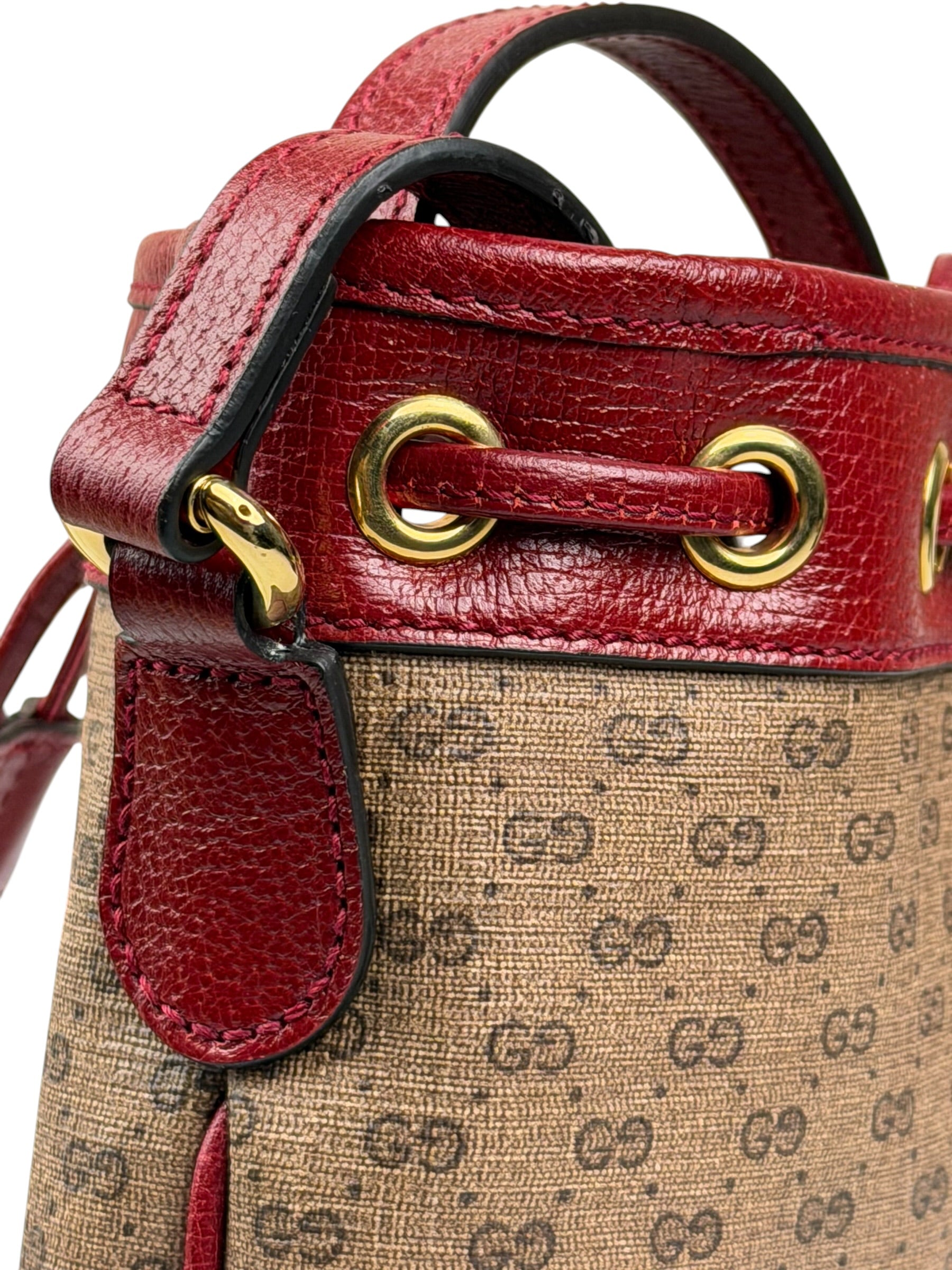 Gucci x Doraemon Bicolor Mini GG Supreme Bucket Bag