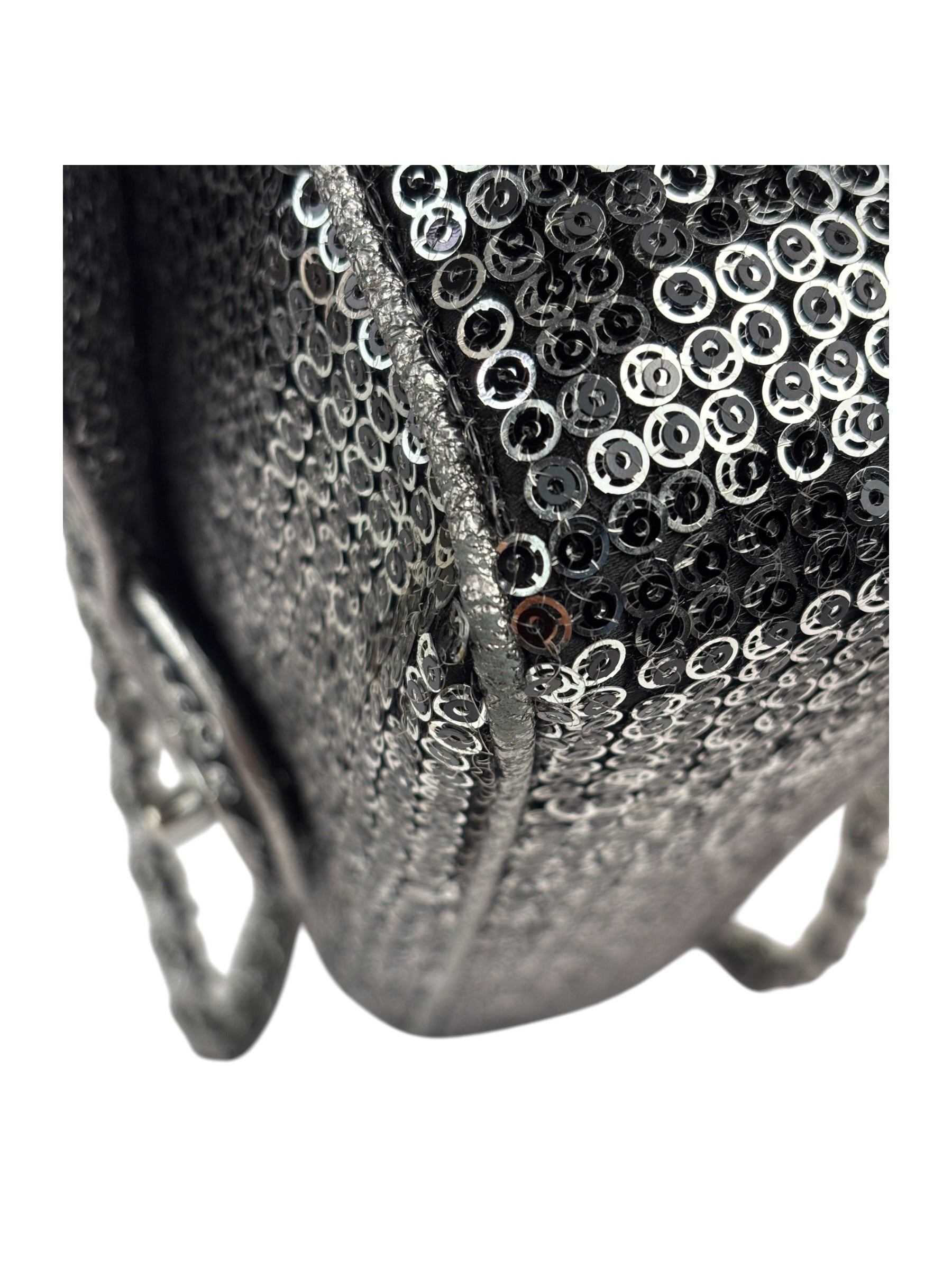 Chanel Silver Sequin East/West Flap Bag 2006