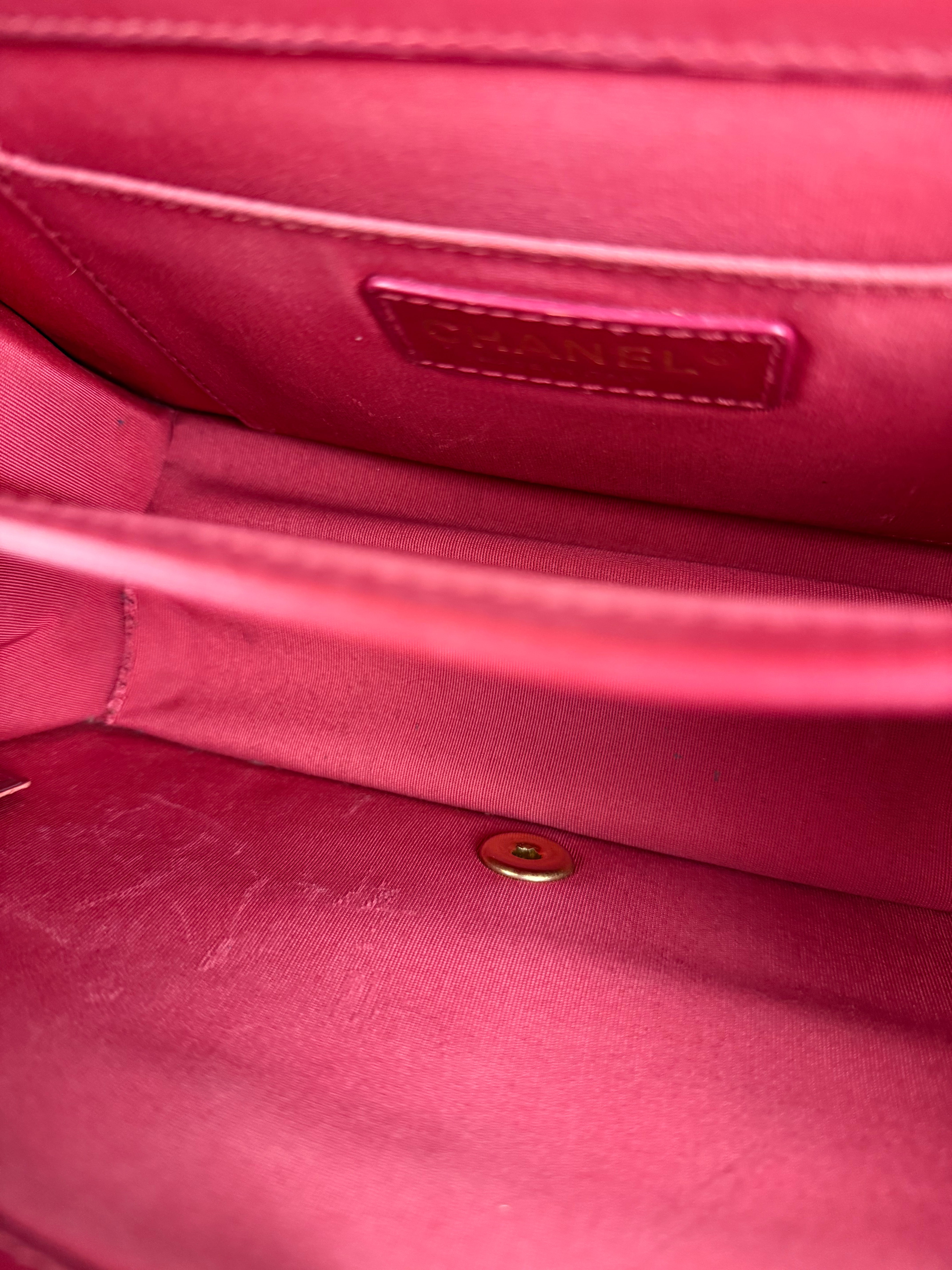 Chanel Dark Fuchsia Quilted Leather Flap Bag 2019