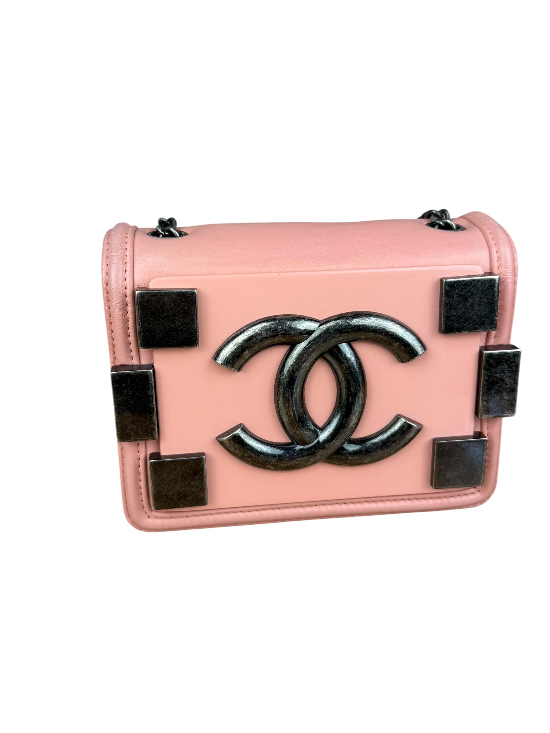 Chanel Pink Mini Boy Brick Chain Flap Bag 2013