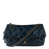 Chanel Blue Glazed Calfskin Portobello Flap Bag 2014