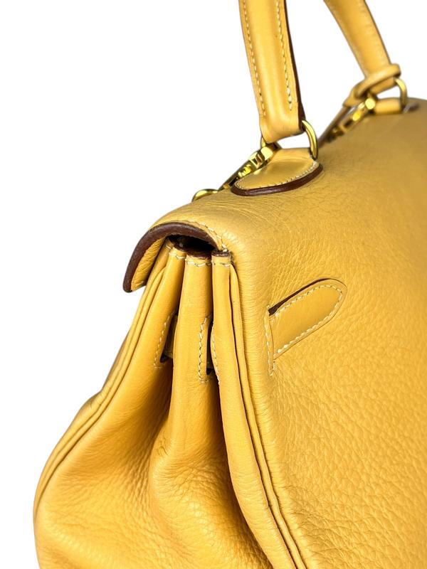 Hermes Kelly 35 Ambre Togo Gold 1997 Handbag