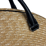 Balenciaga Raffia Woven/Leather Trim Beach Tote