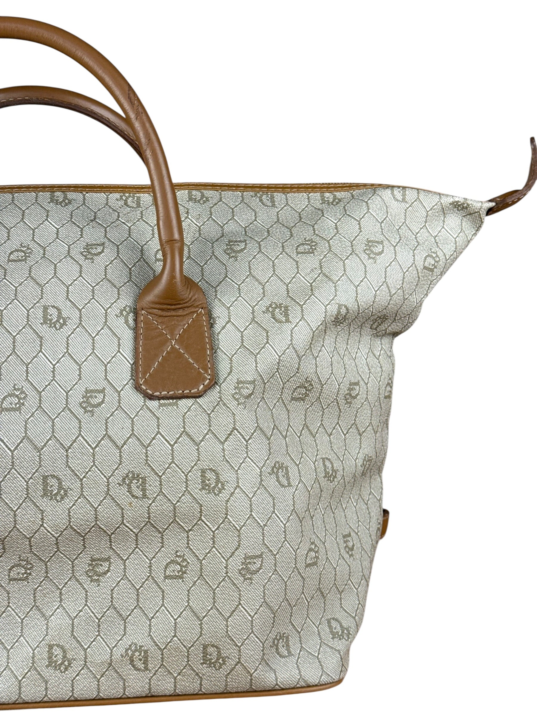 Christian Dior Vintage Honeycomb Zip Tote