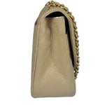 Chanel Beige Quilted Lambskin Flap Bag 90's