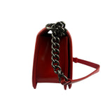 Chanel Red Leather Reverso Boy Flap Bag