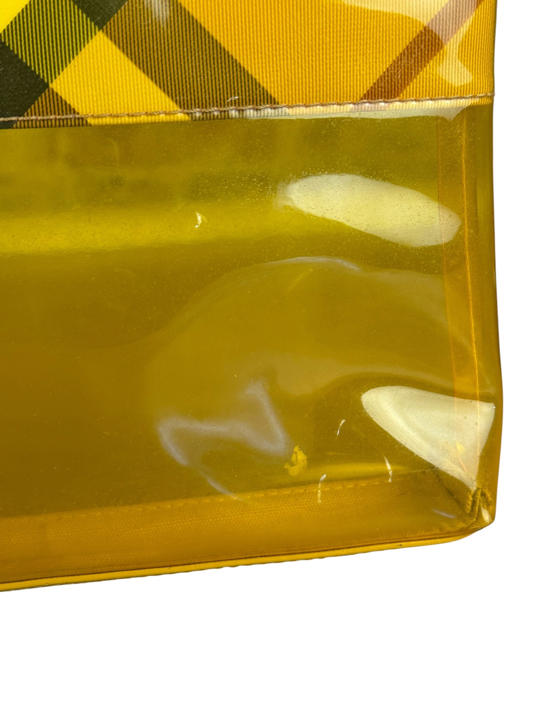 Burberry Yellow Vinyl Check Cosmetic Pouch