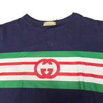 Gucci Navy Striped Logo Baby Tee