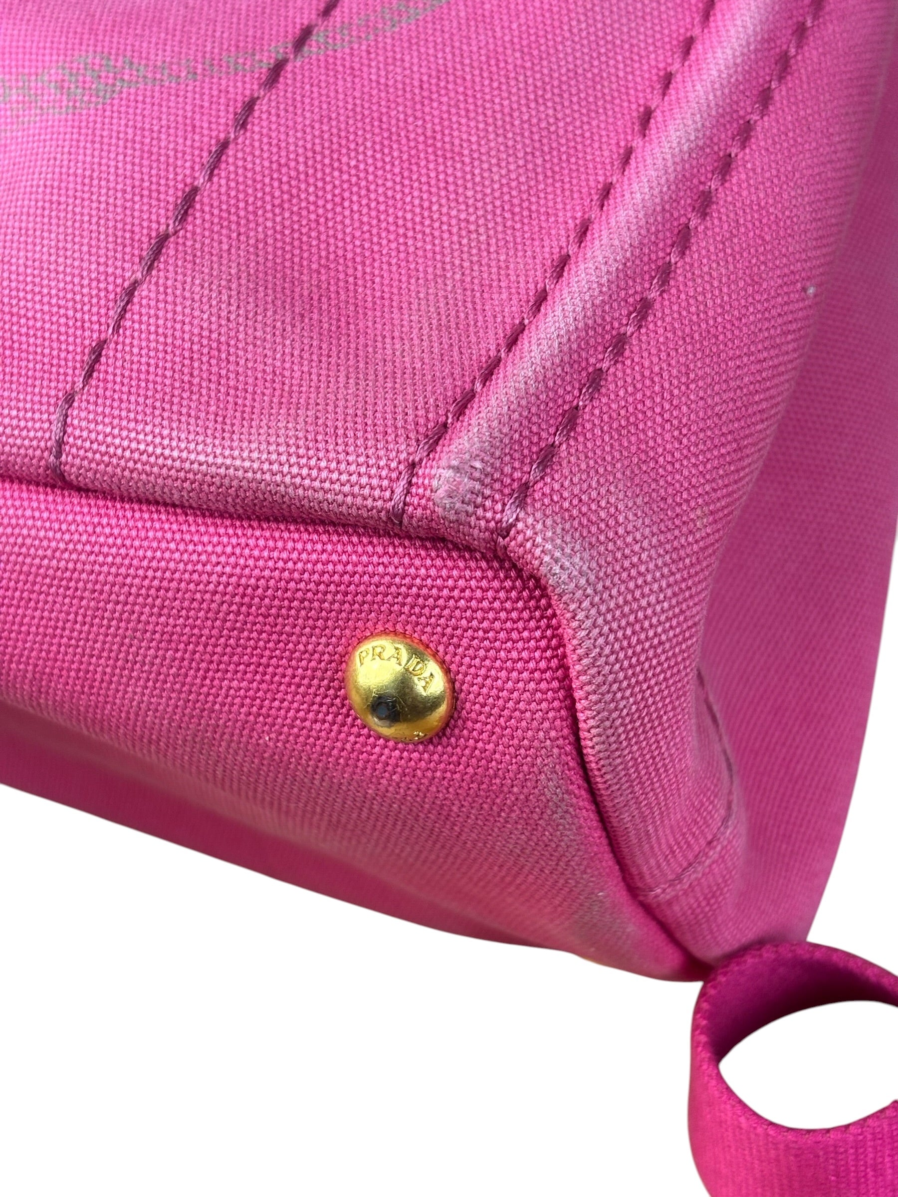 Prada Pink Canapa Canvas Handbag