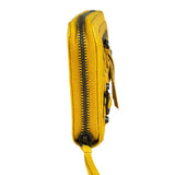 Balenciaga Yellow Leather Moto Zip Wallet