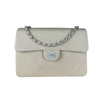 Chanel Beige Quilted Canvas Chain Flap Bag 1998