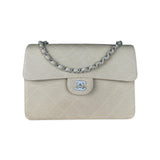 Chanel Beige Quilted Canvas Chain Flap Bag 1998